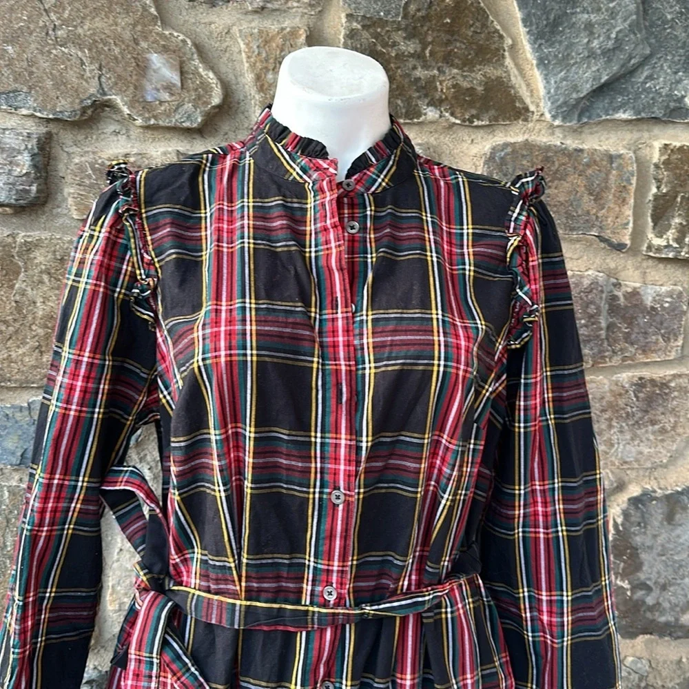 J. crew Ruffleneck mini shirtdress size 16